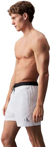 Calvin Klein Medium Drawstring KM0KM01051 Pantaloncini da Bagno, Bianco (Pvh Classic White), XL Uomo