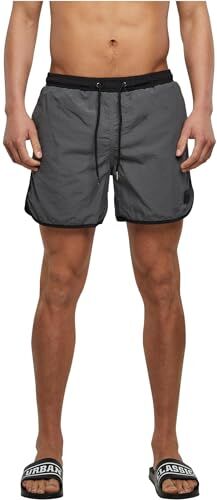 Urban Classics Retro Swim Shorts Costume da Bagno, Carbone, XL Uomo