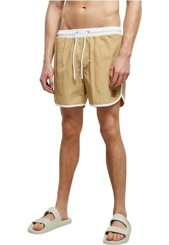 Urban Classics Retro Swim Shorts Costume da Bagno, Bianco/Beige Union, S Uomo