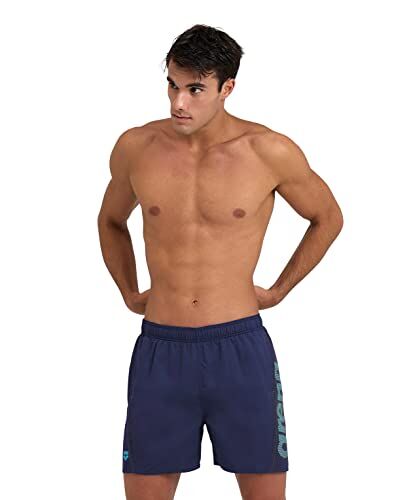 Arena Fundamentals Logo Boxer R Costume Uomo Mare e Piscina, Costume da Bagno in Morbido Tessuto Riciclato ad Asciugatura Rapida, Boxer Mare con Slip Interno in Mesh