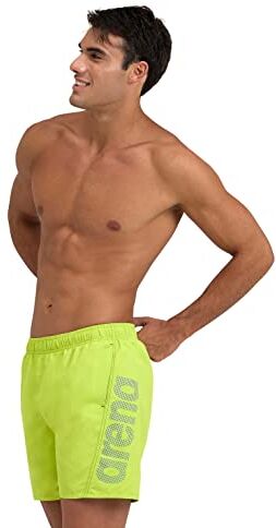 Arena Fundamentals Logo Boxer R Costume Uomo Mare e Piscina, Costume da Bagno in Morbido Tessuto Riciclato ad Asciugatura Rapida, Boxer Mare con Slip Interno in Mesh