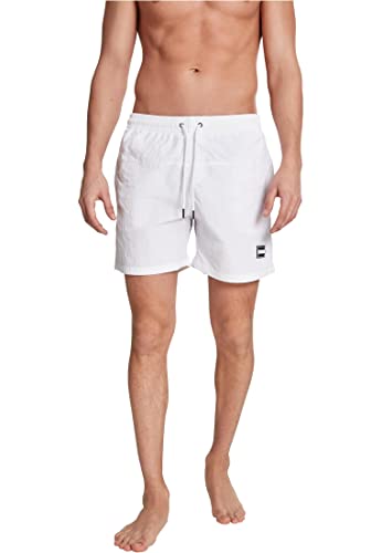 Urban Classics Block Swim Shorts Pantaloncini da Bagno Uomo, Bianco (White), S