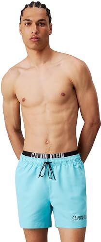 Calvin Klein Medium Double WB KM0KM00992 Doppio Elastico in Vita, Blu (Blue Punch), L Uomo