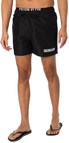 Calvin Klein Pantaloncino da Bagno Uomo Medium Double Lunghezza Media, Nero (Pvh Black), XXL