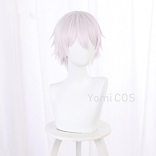 NEZIH Anime Il Caso Studio Di Vanitas Joan of Arc Pink Bianco Ricci Capelli Corti Costume Cute Kawaii Costume Cosplay Costume, Con Cuffia Per Parrucca, Accessori Decorativi