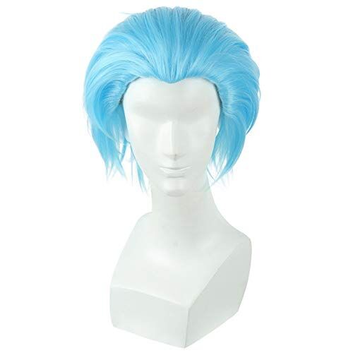MTnoble Wig 30 centimetri Blu Uomini termoresistente corto sintetico dei capelli for I sette peccati capitali Ban Cosplay (Color : Blue, Stretched Length : 12inches)