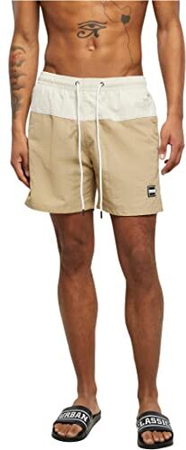 Urban Classics Block Swim Shorts, Pantaloncini da Bagno, Uomo, Unionbeige/Softseagrass, XS