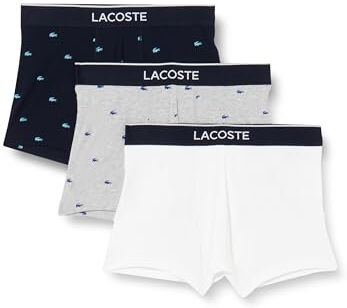 Lacoste 5H3411, Costume da Bagno Uomini, Argent Chine/Marine-Blanc,