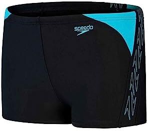 Speedo Bambino Hyper Boom Splice I Aquashort, Nero/Bolt, 13-14 Anni