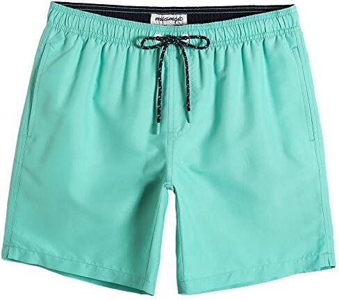 MaaMgic Pantaloncini da Bagno da Uomo Asciugatura Veloce Costume da Bagno per Surf sulla Spiaggia Multi-funzioni Allenamento casa con Fodera in Mesh, Menta Verde, M