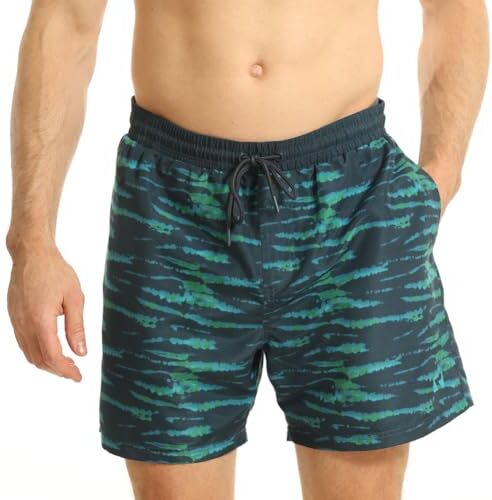 RIPT Performance Ript Essentials Men's Quick Dry UV 50 Sun Protection Swimming Swim Shorts Trunks, Costume da Bagno Uomo, Blu/Verde (Tie Dye), L