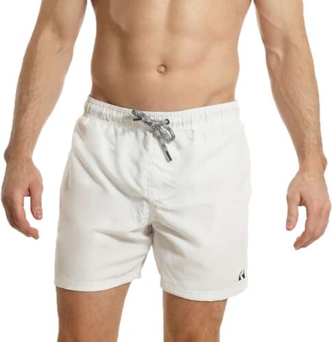 RIPT Performance Ript Essentials Men's Quick Dry UV 50 Sun Protection Swimming Swim Shorts Trunks, Costume da Bagno Uomo, Bianco, XL