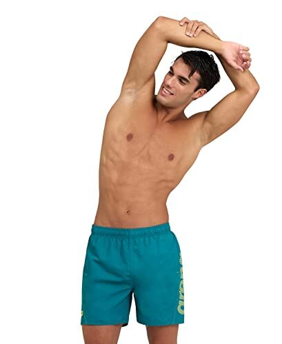 Arena Fundamentals Logo Boxer R Costume Uomo Mare e Piscina, Costume da Bagno in Morbido Tessuto Riciclato ad Asciugatura Rapida, Boxer Mare con Slip Interno in Mesh