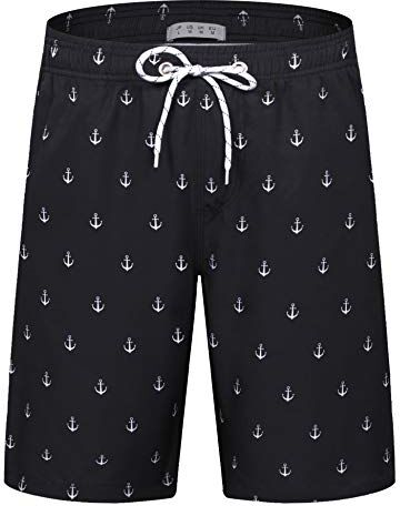 APTRO Pantaloncini da Bagno Uomo Costume Piscina Uomo Pantaloncini Palestra Uomo con Coulisse Regolabile e Fodera in Rete S-5XL Nero S106 M