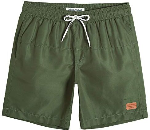 MaaMgic Pantaloncini da Bagno da Uomo Asciugatura Veloce Costume da Bagno per Surf sulla Spiaggia Multi-funzioni Allenamento casa con Fodera in Mesh, Verde Verde, XS