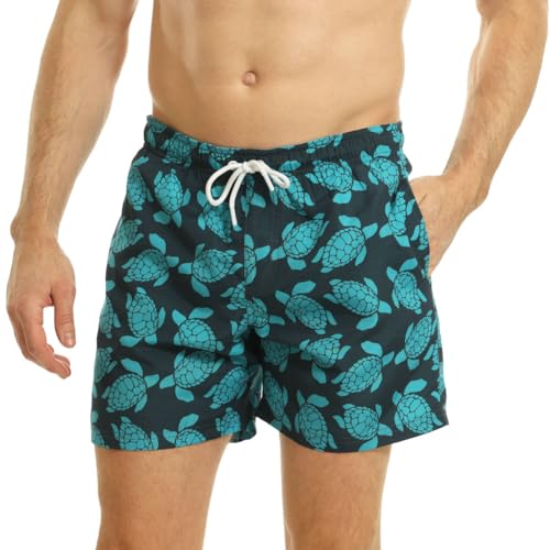 RIPT Performance Ript Essentials Men's Quick Dry UV 50 Sun Protection Swimming Swim Shorts Trunks, Costume da Bagno Uomo, Blu Navy/Turchese, M