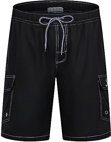 APTRO Pantaloncini da Bagno Uomo Costume Piscina Uomo Pantaloncini Palestra Uomo con Coulisse Regolabile e Fodera in Rete S-5XL Carico Nero S129 L