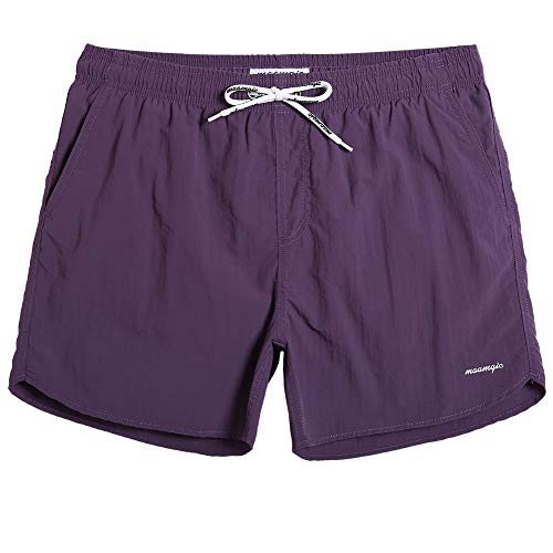 MaaMgic Pantaloncini da Bagno in Nylon da Uomo con Asciugatura Rapida per Spiaggia, Nuoto, e Vacanze al Mare, Viola, XXL