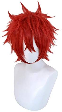 GJBXP Anime Ensemble Stars Amagi Grondaia Red Breve Parrucca Cosplay Costume capelli sintetici resistenti al calore Uomo Parrucche Cina