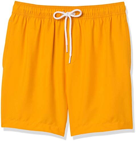 Amazon Essentials Costume a Boxer Ad Asciugatura Rapida 18 cm Uomo, Giallo Drato, M