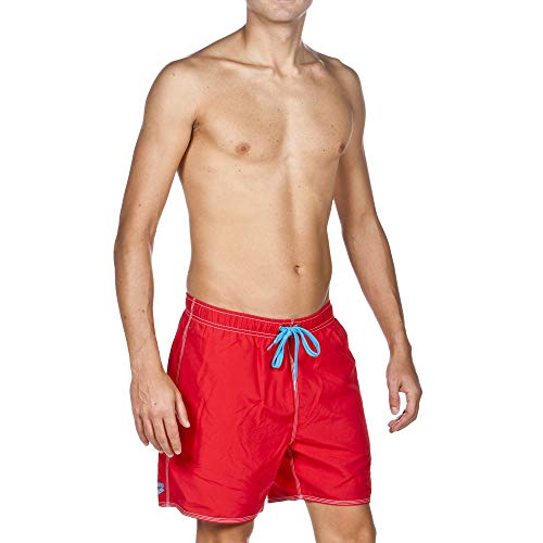 Arena Uomo Fundamentals Solid Pantaloncini da bagno, Uomo, , Rosso-Turquoise, XL