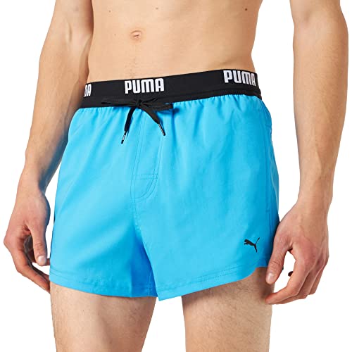 Puma Logo Shorts, Length Swim Pantaloncini Da Surf Uomo, Blue) (Energy, XS