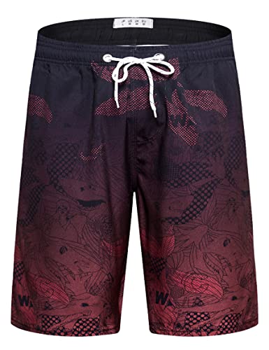 APTRO Pantaloncini da Bagno Uomo Costume Piscina Uomo Pantaloncini Palestra Uomo con Coulisse Regolabile e Fodera in Rete S-5XL Rosso BS023 M