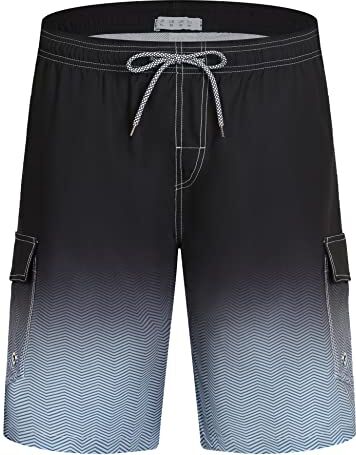 APTRO Pantaloncini da Bagno Uomo Costume Piscina Uomo Pantaloncini Palestra Uomo con Coulisse Regolabile e Fodera in Rete S-5XL S181 Nero Grigio M