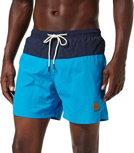 Urban Classics Block Swim Shorts, Pantaloncini da Bagno, Uomo, Nvy/Tur, XS