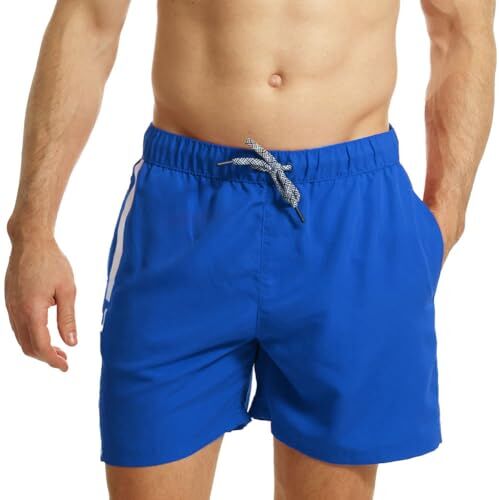 RIPT Performance Ript Essentials Men's Quick Dry UV 50 Sun Protection Swimming Swim Shorts Trunks, Costume da Bagno Uomo, Blu (White/Royal Blue), XXL