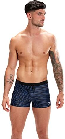 Speedo Valmilton, Aquashort Uomo, Nero/Ammonite Blu/Grigio Pomellato, 34