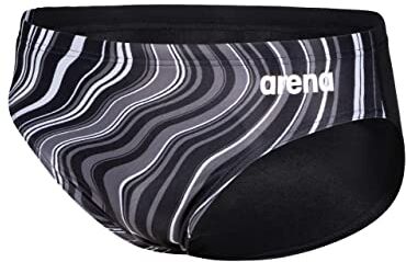 Arena Men's Swim Briefs Marbled, Slip Uomo, Black-black Multi, 44