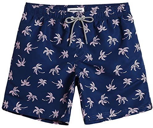 MaaMgic Pantaloncini da Bagno da Uomo Asciugatura Veloce Costume da Bagno per Surf sulla Spiaggia Multi-funzioni Allenamento casa con Fodera in Mesh, Blu Navy Cocco, XS