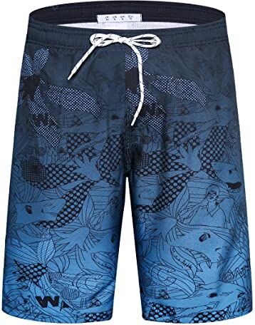 APTRO Costumi Pantaloncini da Bagno Uomo Mare Surf Piscina Stampa Hawaiana Estiva Grande Asciugatura Rapida con Fodera in Rete Blu BS023 4XL