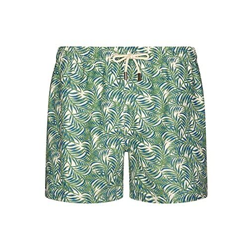 Blue coast yachting Costume da bagno uomo con stampa, asciugatura rapida, verde tropicale, S