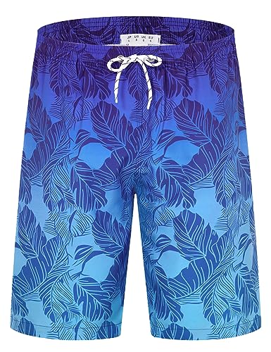 APTRO Costumi Pantaloncini da Bagno Uomo Mare Surf Piscina Stampa Hawaiana Estiva Grande Asciugatura Rapida con Fodera in Rete Grande Blu MK269 4XL