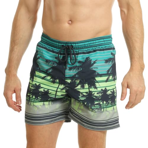 RIPT Performance Ript Essentials Men's Quick Dry UV 50 Sun Protection Swimming Swim Shorts Trunks, Costume da Bagno Uomo, Verde (Lime/Blu), M