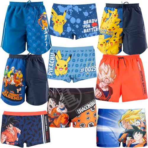 Cartoons Manga Videogame Anime Bambino Ragazzo Costume da Bagno Slip Parigamba Boxer Mare Piscina Primavera Estate Licenza Ufficiale [ Parigamba 18597 Blu 8 Anni]