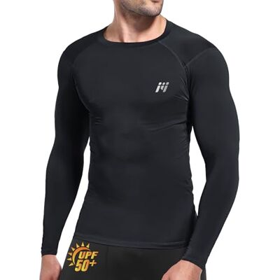 MEETWEE Rashguard Uomo a Maniche Lunghe,Maglia da Bagno con Protezione UV UPF 50+,Asciugatura Rapida e Tessuto Compressivo Traspirante per Surf MEETWEE Rashguard Uomo a Maniche Lunghe,Maglia da Bagno con Protezione UV UPF 50+,Asciugatura Rapida e Tessuto Compressivo Traspirante per Surf