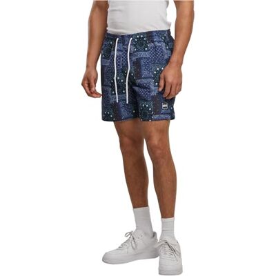 Urban Classics Costume da Bagno Uomo, Pantaloncini da Bagno ad Asciugatura Rapida, Boxer da Bagno Surf e Attivitá Sportiva, Colore navy bandana aop, S Urban Classics Costume da Bagno Uomo, Pantaloncini da Bagno ad Asciugatura Rapida, Boxer da Bagno Surf e Attivitá Sportiva, Colore navy bandana aop, S