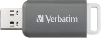 Verbatim DataBar Chiavetta USB compatta con memoria dati da 128 GB, chiavetta USB 2.0 portatile, colore grigio, ideale per laptop, PC e notebook