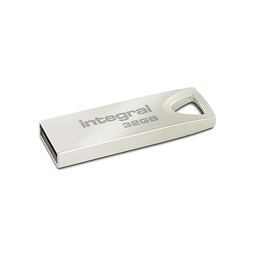 Integral Arc 32GB 32GB USB 2.0 Metallic USB flash drive USB flash drives (USB 2.0, USB 2.0, Type-A, 0-60 °C, Capless, Metallic)