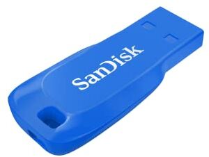 SanDisk SDCZ50C-032G-B35BE 32 GB Cruzer Blade USB 2.0 Flash Drive Electric Blue