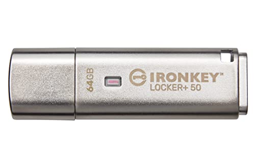 Kingston IronKey Locker+ 50 Drive Flash USB XTS-AES crittografato per la protezione dei dati con backup USBtoCloud automatico-IKLP50/64GB