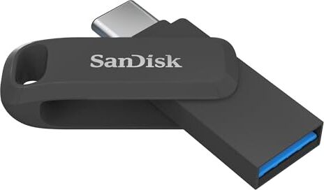 SanDisk 128GB Ultra Dual Drive Go Unità flash USB Type-C con connettori USB reversibili di Tipo C e Tipo A, per smartphone, tablet, Mac e computer, fino a 400 MB/s, Nero