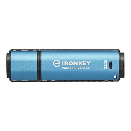 Kingston IronKey Vault Privacy 50 Drive USB con certificazione FIPS 197 e crittografia XTS-AES a 256 bit per la protezione dei dati IKVP50/32GB