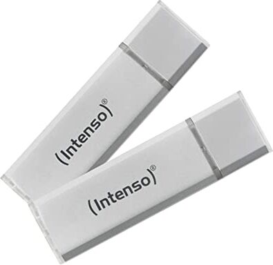 Intenso Ultra Line, Chiavetta USB da 2 x 32 GB, Prendrive USB 3.2 Gen 1 x 1, argento