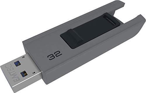 EMTEC ECMMD32GB253 Chiavetta USB 3.0 (3.1), serie Runners, collezione B250 Slide, 32 GB, slider scorrevole, grigio/nero, design esclusivo