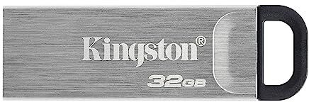 Kingston DataTraveler Kyson Drive Flash USB3.2 32 GB, con Elegante Guscio in Metallo senza Cappuccio Protettivo