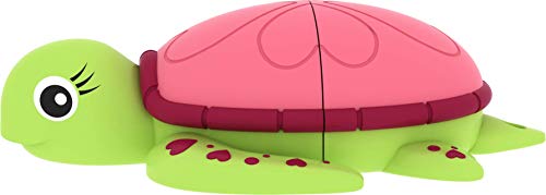 EMTEC Schildkröte Lady 16 GB 16 GB USB 2.0 tipo A USB Flash Drive Stick (USB 2.0, tipo A, coperchio rosa, verde, rosa, verde, gomma, blister)